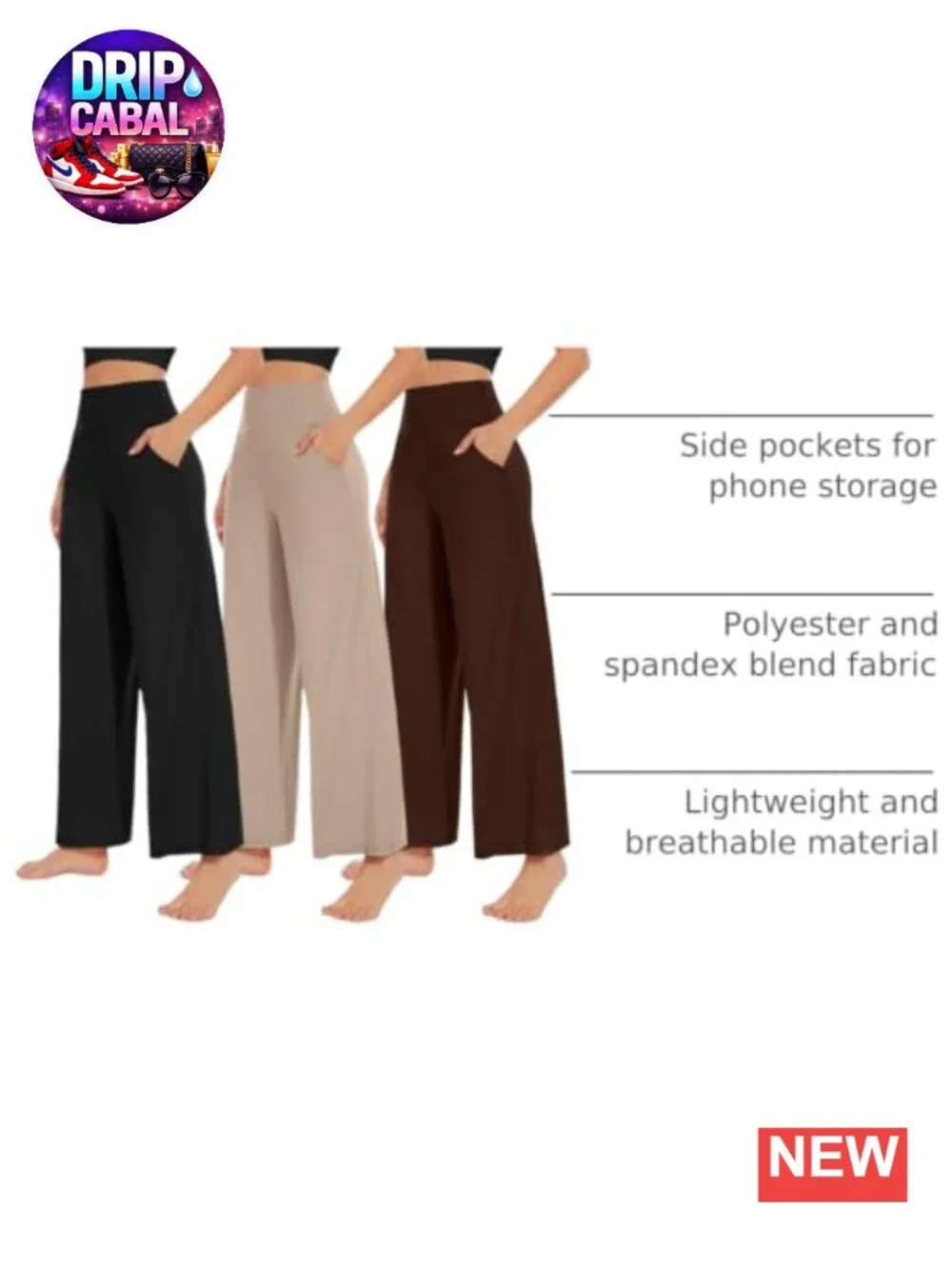 3 Pack High Waist Wide Leg Sweatpants with Pockets Casual Lounge Yoga Workout